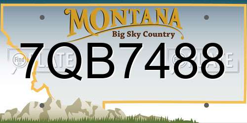 7QB7488 Montana License Plate