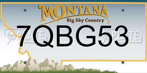7QBG53 Montana License Plate