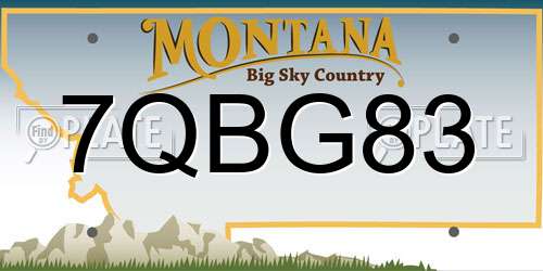 7QBG83 Montana License Plate
