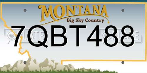7QBT488 Montana License Plate