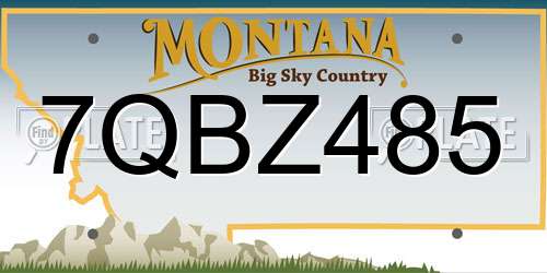 7QBZ485 Montana License Plate