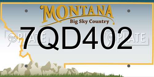 7QD402 Montana License Plate