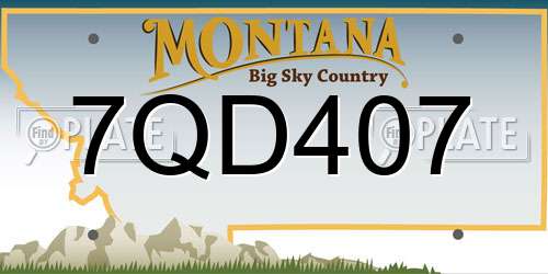 7QD407 Montana License Plate