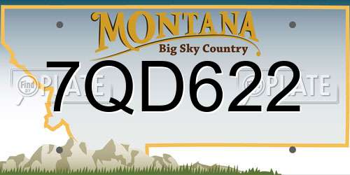 7QD622 Montana License Plate