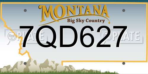 7QD627 Montana License Plate