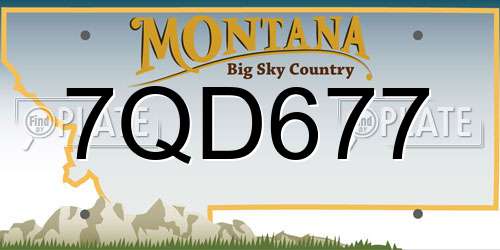 7QD677 Montana License Plate
