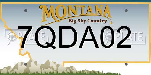 7QDA02 Montana License Plate