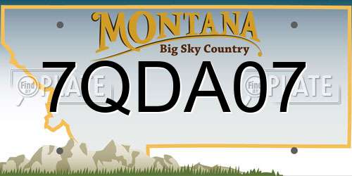 7QDA07 Montana License Plate