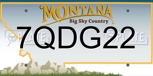 7QDG22 Montana License Plate