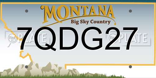 7QDG27 Montana License Plate