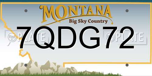 7QDG72 Montana License Plate