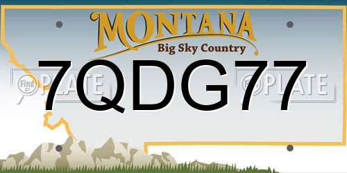 7QDG77 Montana License Plate