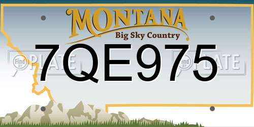 7QE975 Montana License Plate