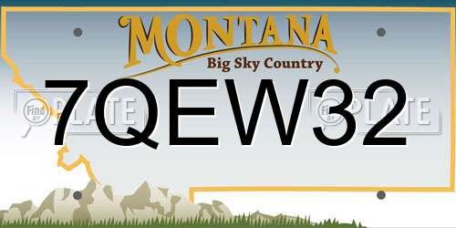 7QEW32 Montana License Plate