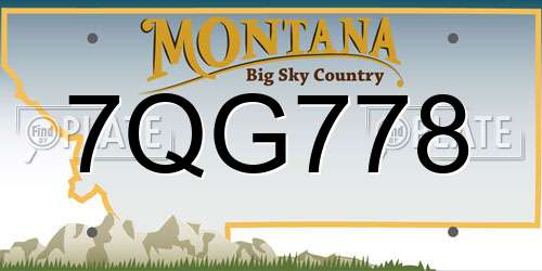 7QG778 Montana License Plate