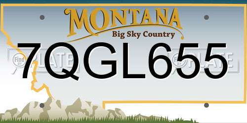 7QGL655 Montana License Plate