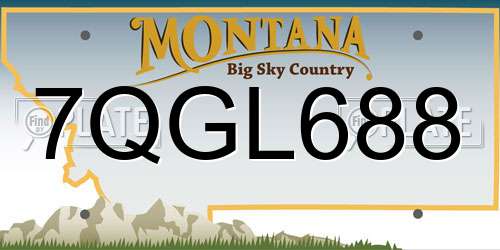 7QGL688 Montana License Plate
