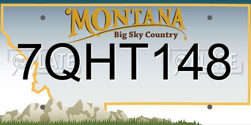 7QHT148 Montana License Plate