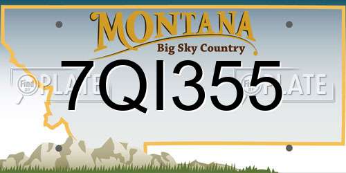7QI355 Montana License Plate