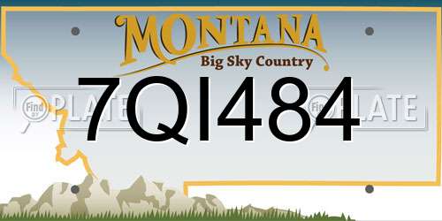7QI484 Montana License Plate