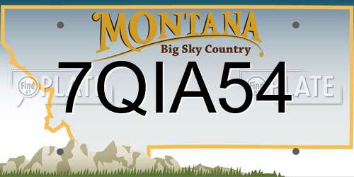 7QIA54 Montana License Plate