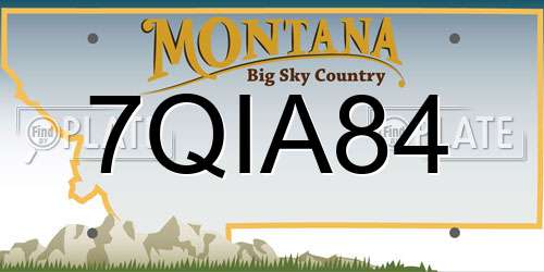 7QIA84 Montana License Plate