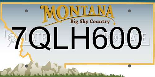 7QLH600 Montana License Plate