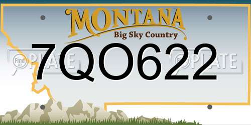 7QO622 Montana License Plate