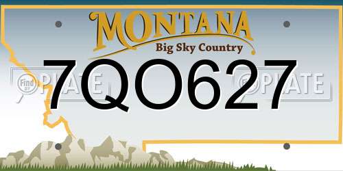 7QO627 Montana License Plate