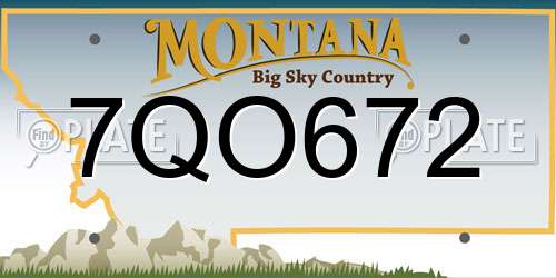 7QO672 Montana License Plate