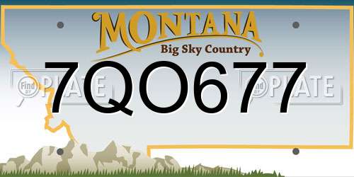 7QO677 Montana License Plate