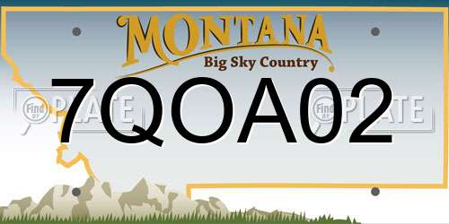 7QOA02 Montana License Plate