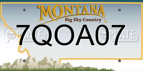 7QOA07 Montana License Plate