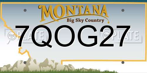 7QOG27 Montana License Plate