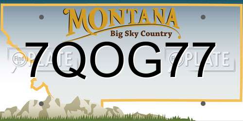 7QOG77 Montana License Plate