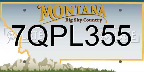 7QPL355 Montana License Plate