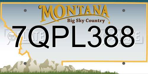 7QPL388 Montana License Plate