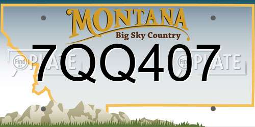 7QQ407 Montana License Plate