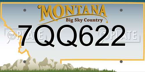 7QQ622 Montana License Plate