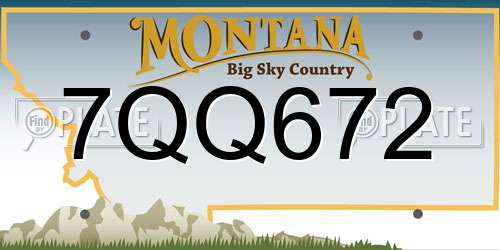 7QQ672 Montana License Plate