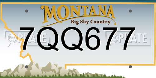 7QQ677 Montana License Plate