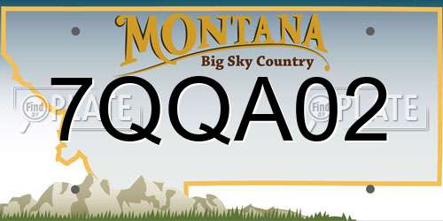 7QQA02 Montana License Plate