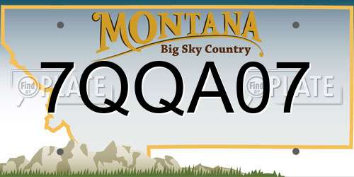 7QQA07 Montana License Plate