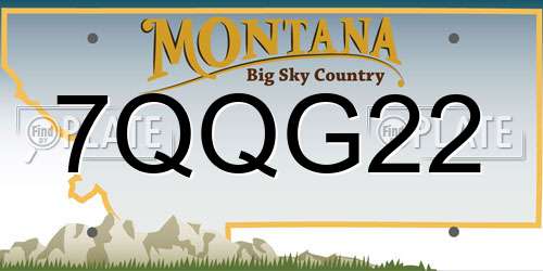 7QQG22 Montana License Plate