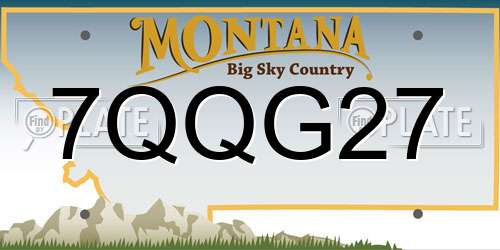 7QQG27 Montana License Plate
