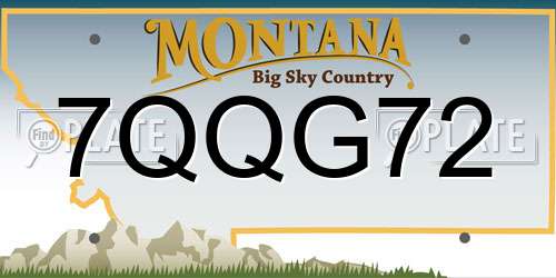 7QQG72 Montana License Plate