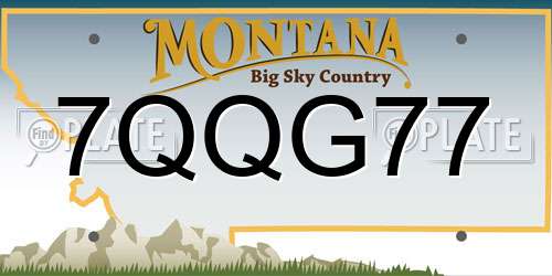 7QQG77 Montana License Plate
