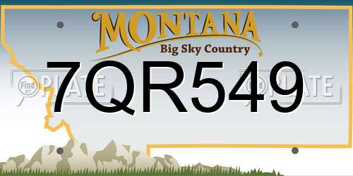 7QR549 Montana License Plate