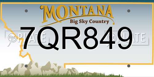 7QR849 Montana License Plate