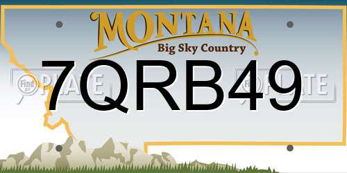 7QRB49 Montana License Plate